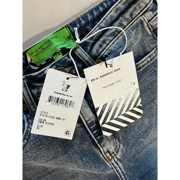 FREE PEOPLE NWT WOMEN'S 24 "THE VIRGIN LABEL" DISTRESSED SKINNY JEAN - Picture 4 of 10